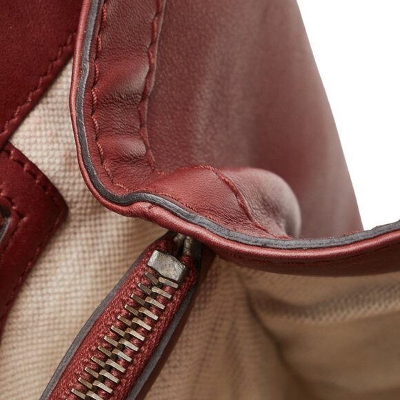 GUCCI Red Leather Tote Bag - Picture 9 of 16
